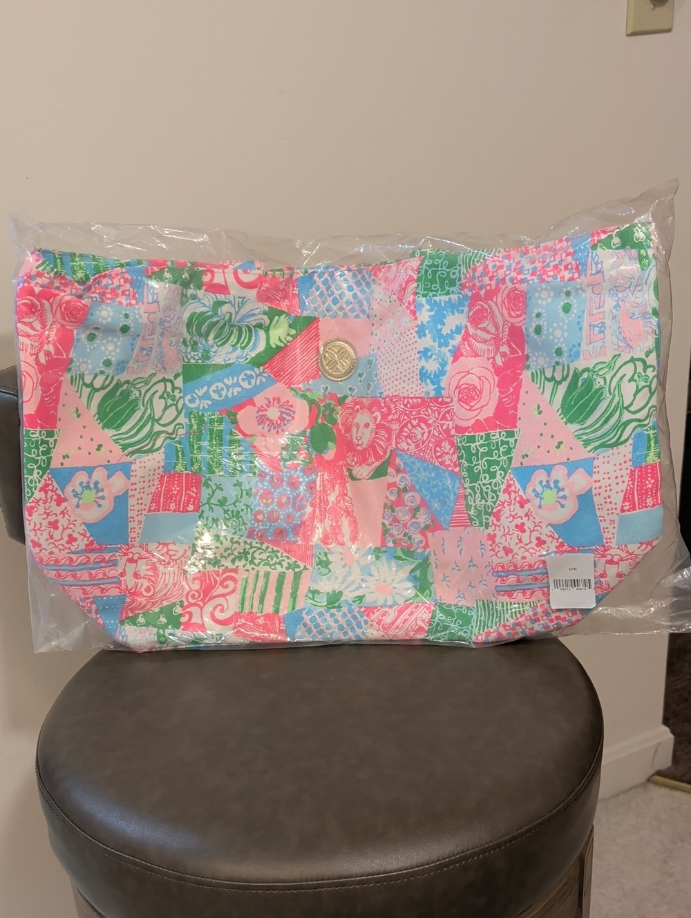Lilly Pulitzer Vibrant Multi Crazy Quilt Pool Tote New with Tags